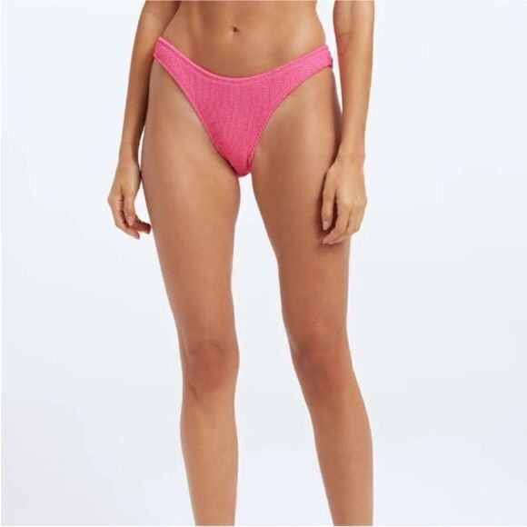 Good American NWT Always Fits One Shoulder Bikini in Bright Pink Size S/M - Picture 6 of 9